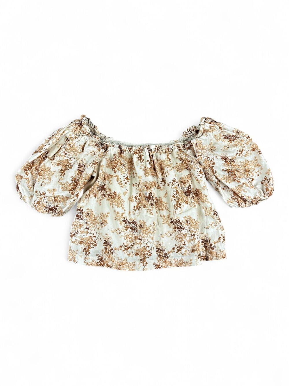 Abercrombie & Fitch Off-Shoulder Puff Sleeve Floral Top M